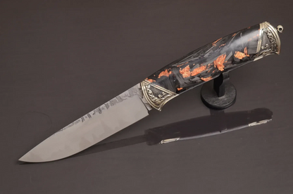 Exclusive Collectible Knife with Carbon Handle and Python Leather Sheath