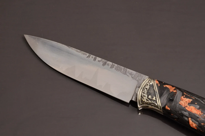 Exclusive Collectible Knife with Carbon Handle and Python Leather Sheath