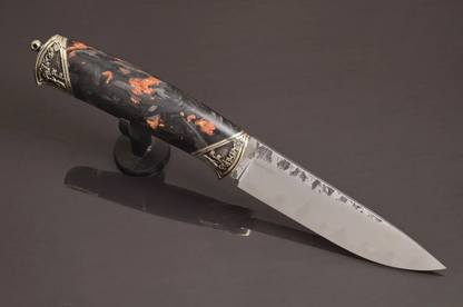 Exclusive Collectible Knife with Carbon Handle and Python Leather Sheath