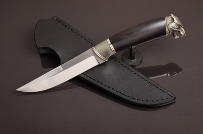 Artistic Custom Knife Steel Blade with Stabilized Hornbeam Handle - Elegant Knives