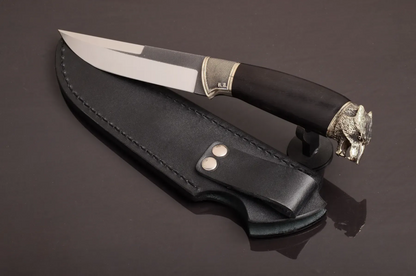 Artistic Custom Knife Steel Blade with Stabilized Hornbeam Handle - Elegant Knives