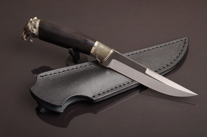 Artistic Custom Knife Steel Blade with Stabilized Hornbeam Handle - Elegant Knives