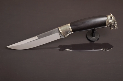 Artistic Custom Knife Steel Blade with Stabilized Hornbeam Handle - Elegant Knives