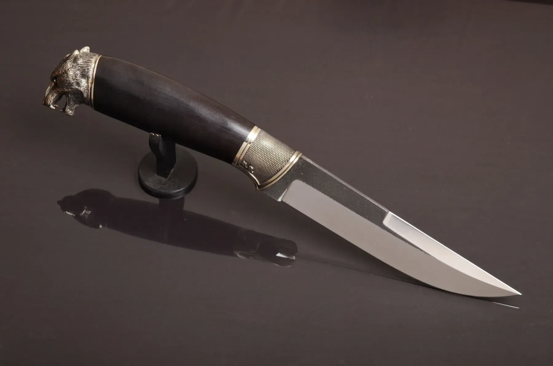 Artistic Custom Knife Steel Blade with Stabilized Hornbeam Handle - Elegant Knives