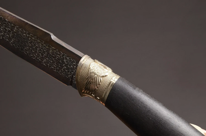 Handmade Mosaic Damascus Steel Knife with Hornbeam Handle