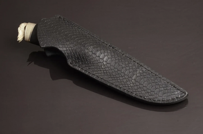 Handmade Mosaic Damascus Steel Knife with Hornbeam Handle