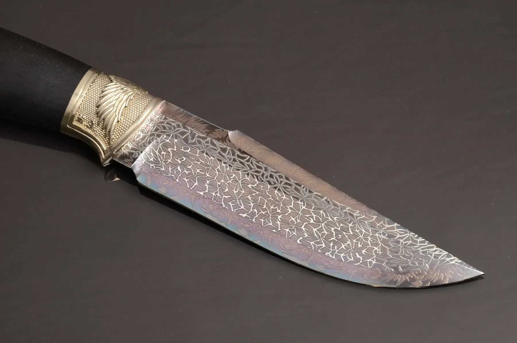 Handmade Mosaic Damascus Steel Knife with Hornbeam Handle
