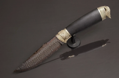 Handmade Mosaic Damascus Steel Knife with Hornbeam Handle