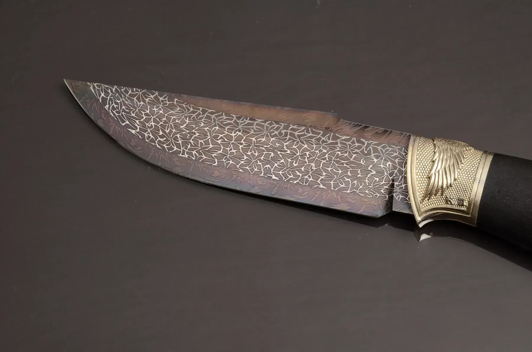 Handmade Mosaic Damascus Steel Knife with Hornbeam Handle