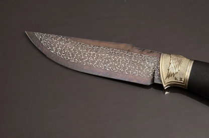 Handmade Mosaic Damascus Steel Knife with Hornbeam Handle