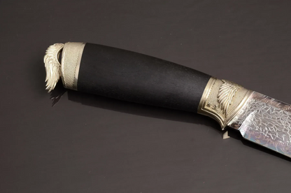 Handmade Mosaic Damascus Steel Knife with Hornbeam Handle