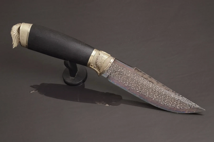 Handmade Mosaic Damascus Steel Knife with Hornbeam Handle