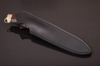 Handmade Classic Knife with Damascus Steel Blade and Hybrid Handle - Elegant Knives