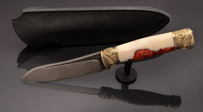 Handmade Knife – N690 Steel with Stabilized Maple Burl Handle - Elegant Knives