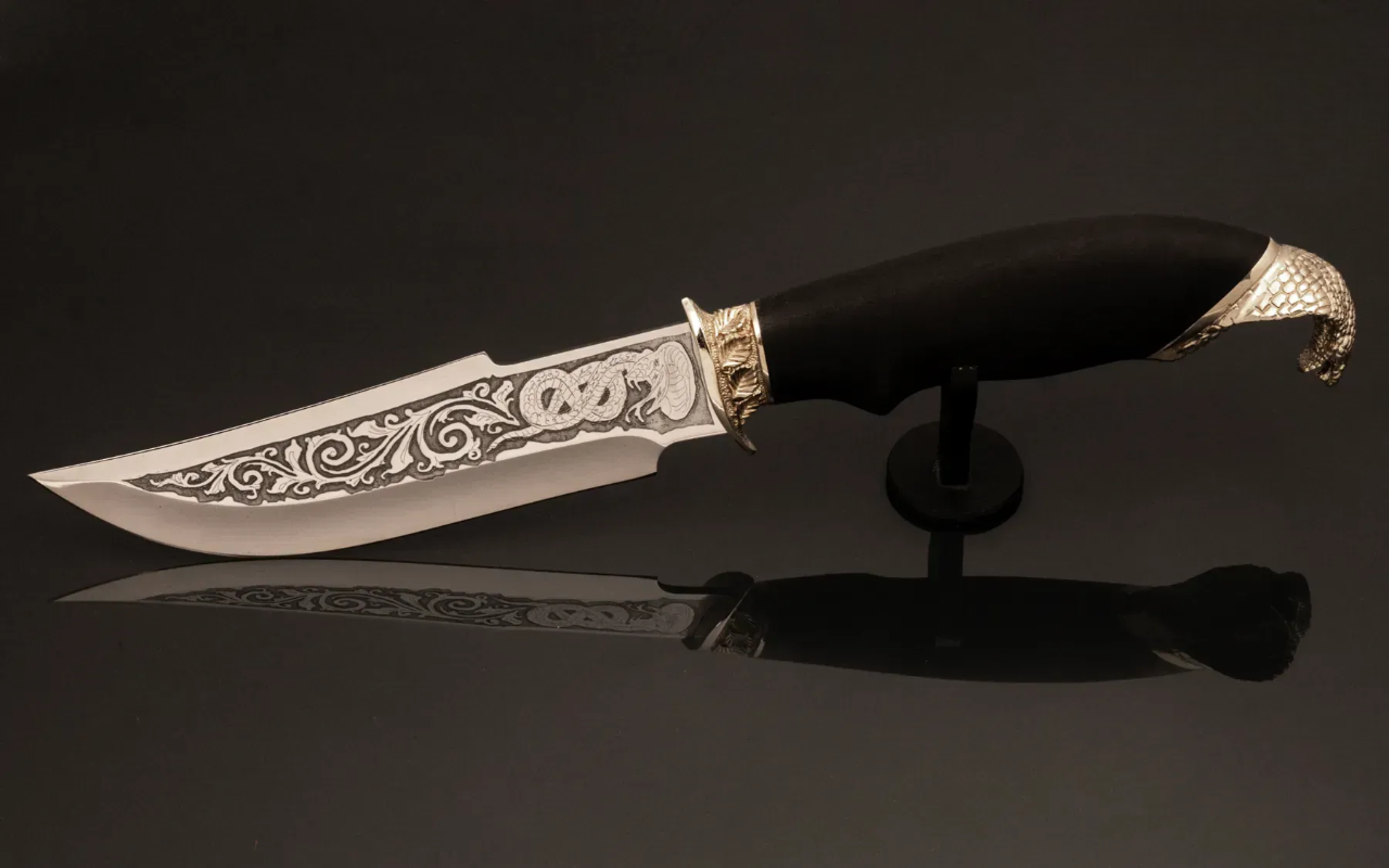 Collectible Knife with Stainless Steel Blade and Hornbeam Handle