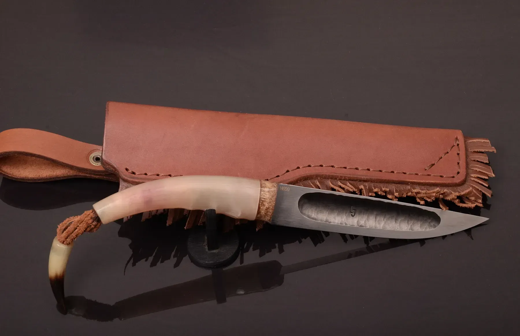 Handmade Collectible Yakut Knife N690 Steel with Saiga Horn Handle