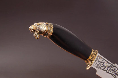 Turanian Tiger Knife with Hornbeam Handle and Stainless Blade - Elegant Knives