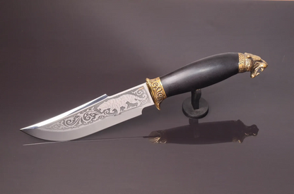 Turanian Tiger Knife with Hornbeam Handle and Stainless Blade - Elegant Knives