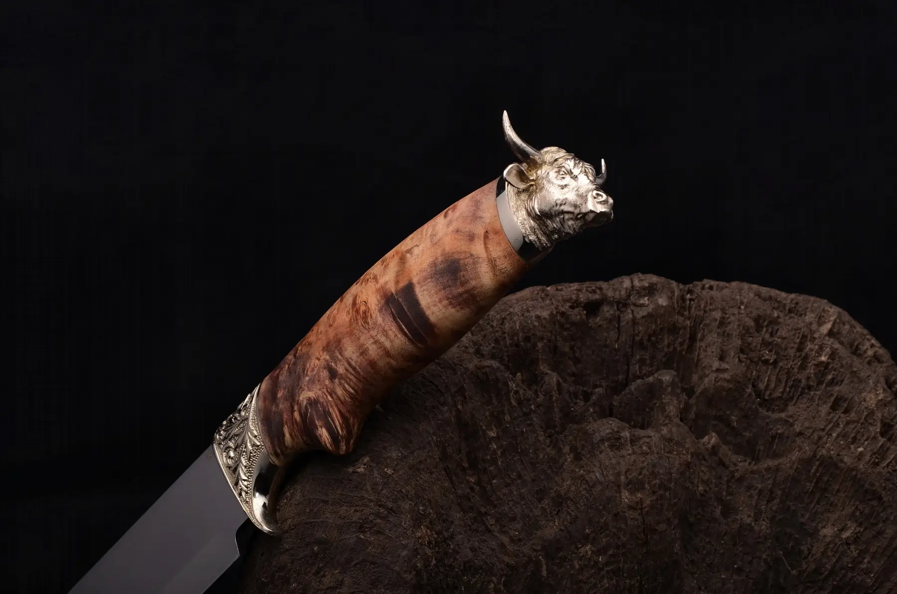 Artisanal hunting knife craftsmanship