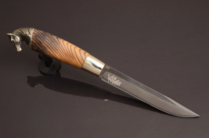 Mustang Handmade Knife with Walnut Handle & N690 Steel Blade - Elegant Knives