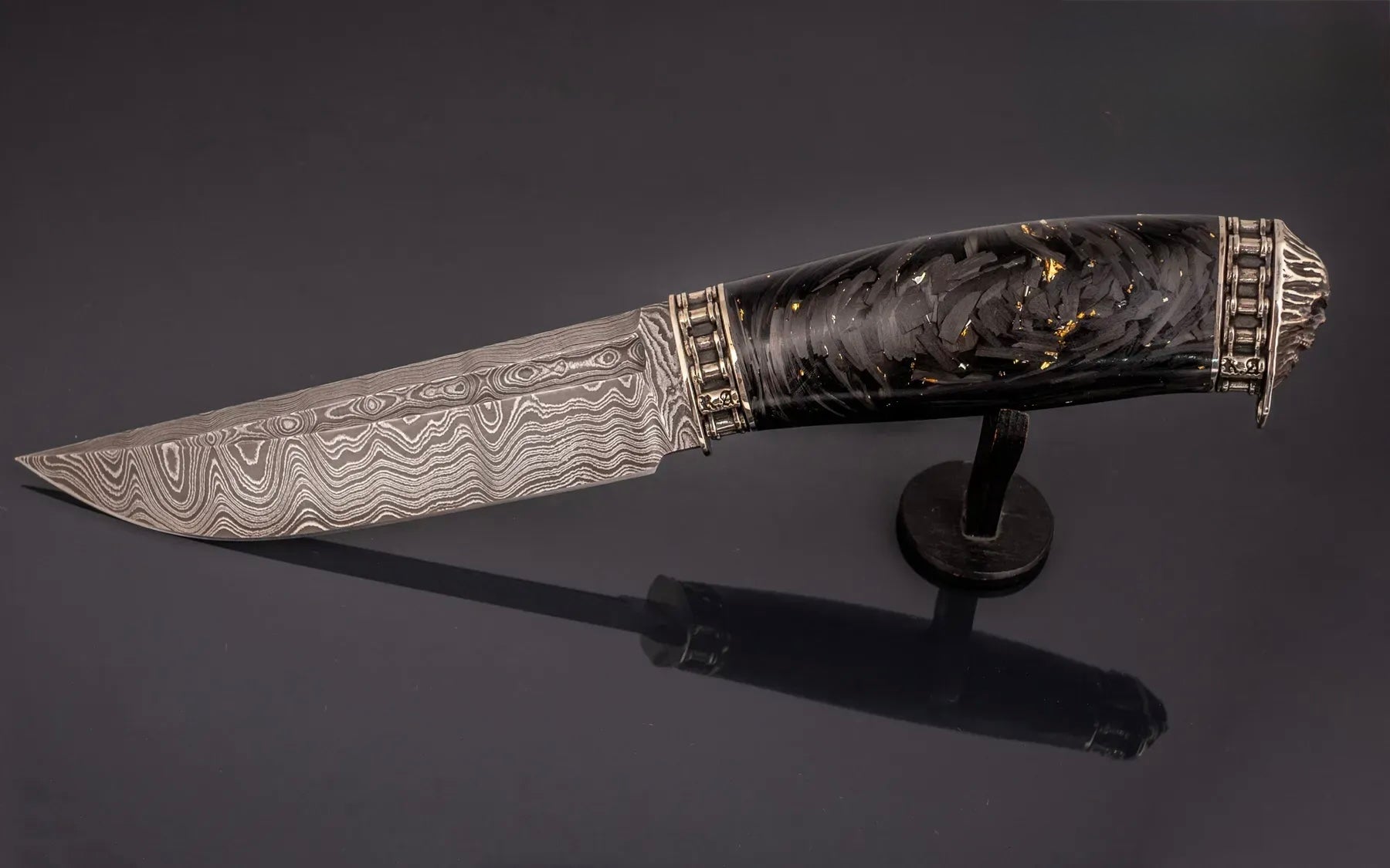 premium custom Damascus steel collector knife