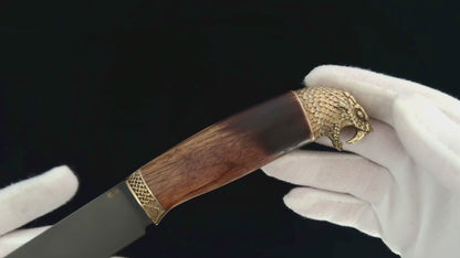 Python Author Handmade Art Knife Collectible Sculpture with Walnut Handle