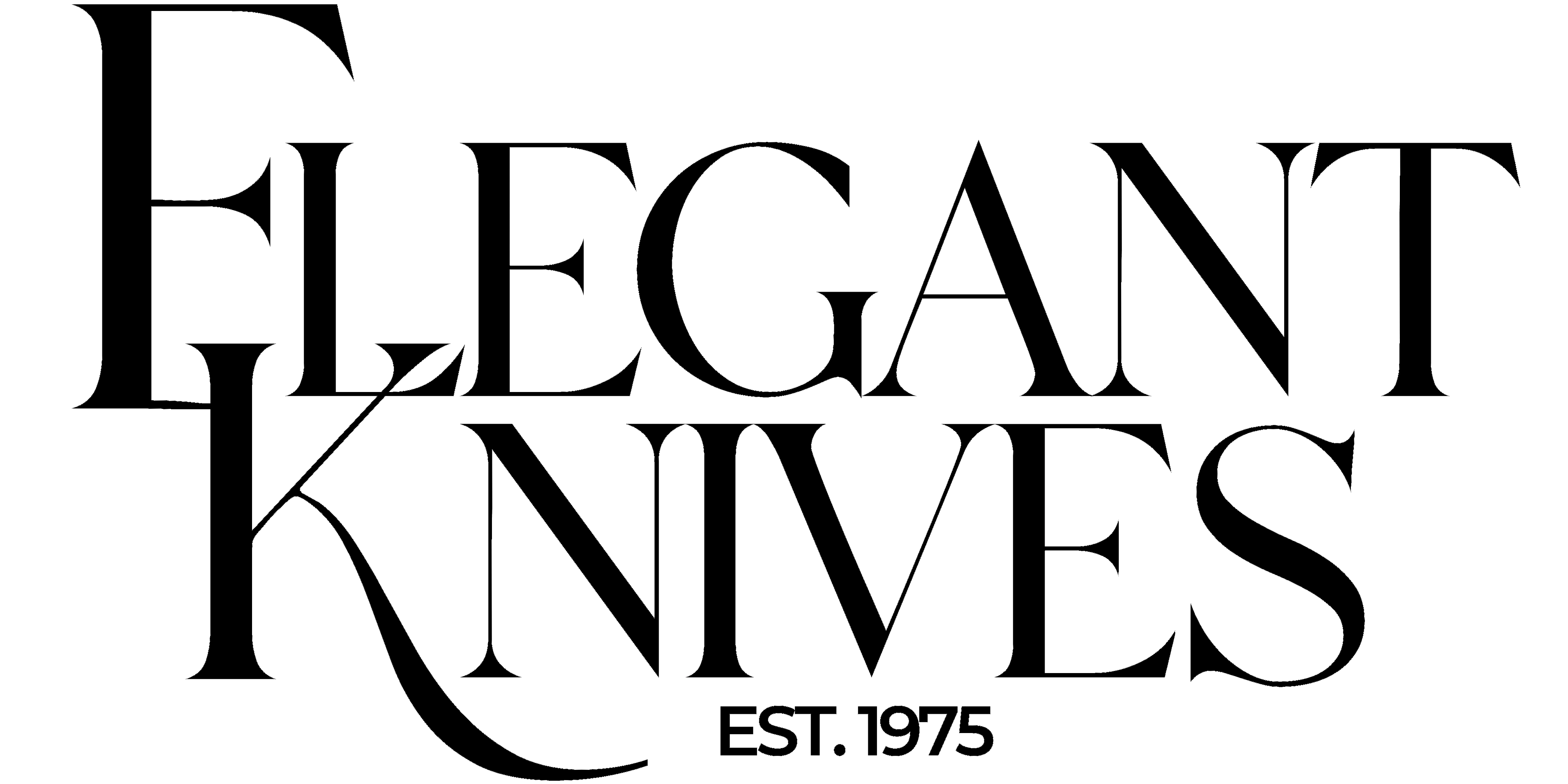 Logo for 'Elegant Knives' with establishment year on a white background