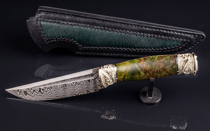 Twilight Handmade Mosaic Damascus Knife – Exclusive Collectible Art Piece - Elegant Knives