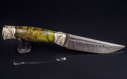 Twilight Handmade Mosaic Damascus Knife – Exclusive Collectible Art Piece - Elegant Knives