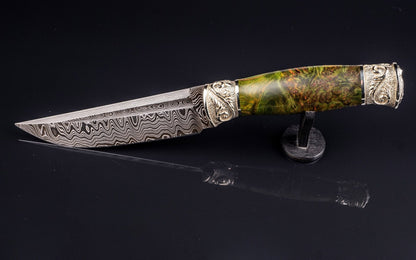 Twilight Handmade Mosaic Damascus Knife – Exclusive Collectible Art Piece - Elegant Knives