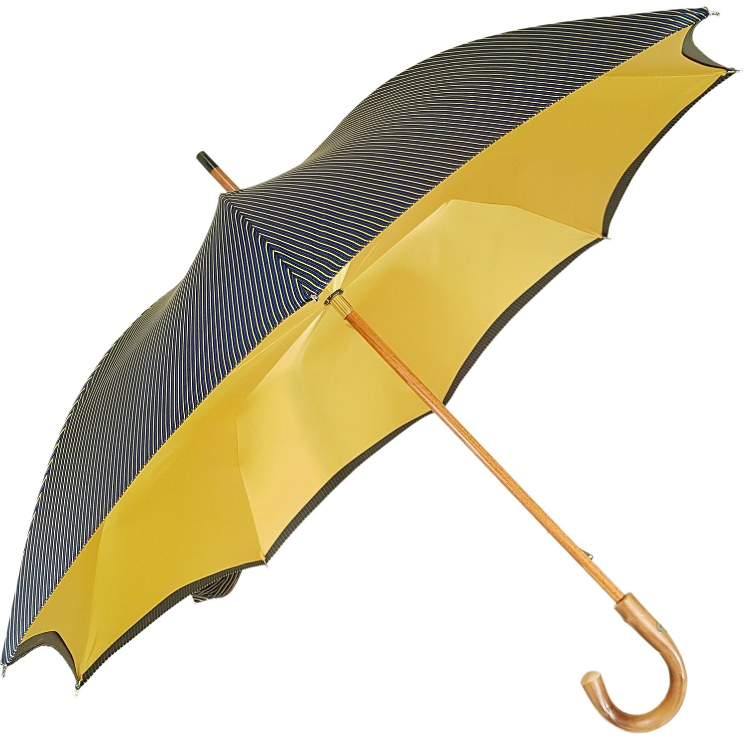 Double-Cloth Multicolor Stripes Umbrella and Chestnut Wood Handle
